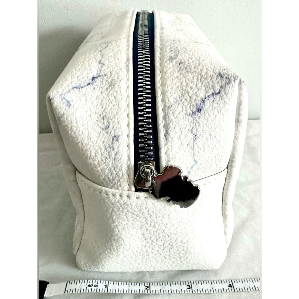 Harry Potter Ravenclaw Cosmetic Bag White Marble Print 8” x 4” x 4.5” Zip Pouch